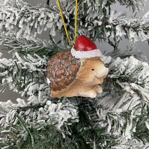 Christmas Tree Ornament-Festive Red Hat Hedgehog-The Bridge Collection